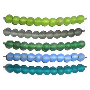 OEM Supply Round Shape 4mm a 10mm Plain Glass Beads Frosted Strand para Fazer Jóias DIY no menor preço