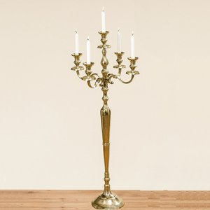 Gold Aluminum <b>Tall</b> Candelabra for Wedding and Party Decoration Aluminum Candelabra <b>Table</b> Top Centerpiece - Product Image 5