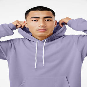 เสื้อสวมหัวผ้าแคนวาสสำหรับผู้ชายและผู้หญิงผ้าลาเวนเดอร์ปักลายปรับแต่งได้สีพื้นเป็นมิตรกับสิ่งแวดล้อมผ้าฝ้ายระบายอากาศ - Product Image 1