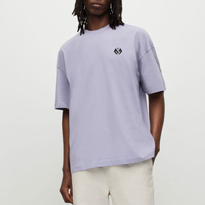 Couleur violette Style décontracté hommes coton t-shirts goutte épaule conception plaine hommes t-shirt - Product Image 2