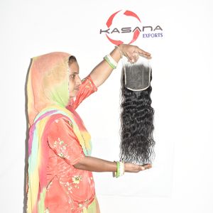 Extensions de cheveux naturels indiens non traités, 100 % vierges, alignés sur les cuticules, avec closure HD 6*6, double trame, 100 g, vente en gros - Product Image 4