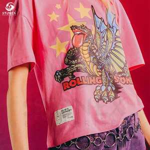 Personalizado Boxy Premium Streetwear Gráfico DTG All Over Print Algodón Vintage Unisex Camiseta Fabricante de camisetas boxy - Product Image 4