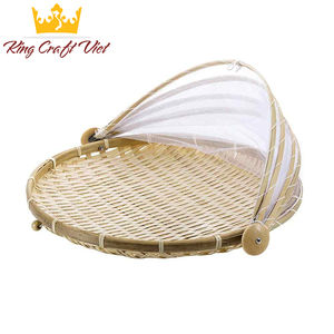 Bandeja de servicio de bambú vintage hecha en Vietnam para decoración de cocina para servir alimentos o exhibir al por mayor disponible - Product Image 4