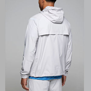 Veste coupe-vent à capuche vintage bleu ciel d'hiver de haute qualité 2026, 100% polyester, couleurs et logo personnalisés - Product Image 3