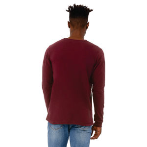 Camiseta de Jersey de manga larga unisex-Granate, 100% algodón Airlume, 4,2 oz - Product Image 3