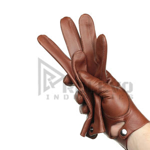 Gants de conduite classiques en cuir avec doublure en peau de chèvre tricotée, fonction tactile, doigts complets, respirants, légers, antidérapants - Product Image 5