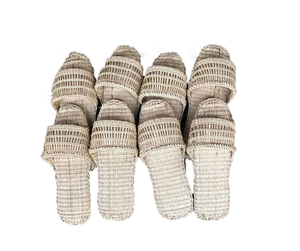Vietnam usine à la main jonc de mer tissage pantoufles naturel jacinthe d'eau pantoufles pour hôtel Spa Resort maison exportation prêt - Product Image 4