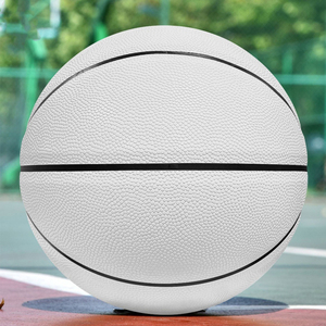 บาสเก็ตบอลสีขาวพิมพ์โลโก้ตามสั่งขนาด4 5 6พร้อมฝาครอบพียูสไตล์ใหม่ - Product Image 4