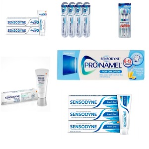 Sensodyne Multi-Pack Soulagement Rapide Dentifrice Sensibilité Brosse à Dents Pronamel pour Enfants Dentifrice Blanc Extra Fraîcheur - Product Image 1