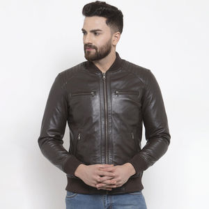 Veste en cuir pour hommes de bonne qualité au design unique Article frais Taille régulière Tenue tendance Veste d'hiver pour hommes - Product Image 1