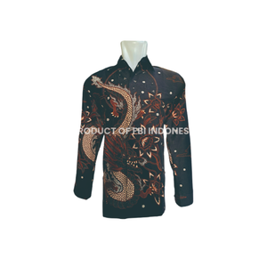 Nueva camisa clásica de manga larga Batik Sogan Casual 100% algodón con antiarrugas inspirada en Indonesia Batik Motif Printed - Product Image 1