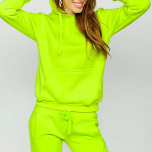 Jersey de mujer de Color sólido de alta calidad, chándales fáciles de lavar y usar, ropa de calle, chándal con logotipo personalizado - Product Image 4