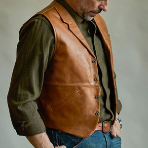 Chaleco de Motociclista Personalizado para Hombre, de Cuero Genuino de Grano Completo, Transpirable, Impermeable, Cortavientos, Anti-UV, Ecológico, para Invierno - Product Image 3