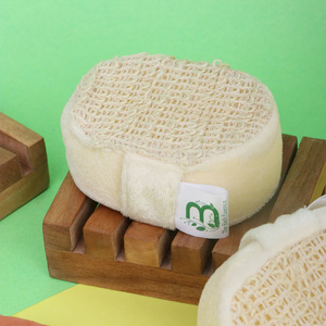 Éponge de bain corporelle en ramie naturelle personnalisée, coussin luffa exfoliant - Product Image 2