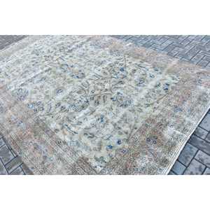 Alfombra Turca de 7x10.5 pies, Alfombra Vintage Extra Grande, Alfombra de Lana con Puntos Azules - Product Image 4