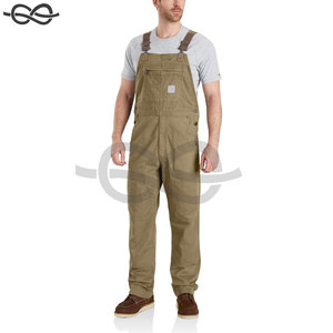 Bavoir en toile robuste et décontracté pour hommes, vêtements de travail durables, tissu extensible, bretelles réglables, poches utilitaires multiples - Product Image 3