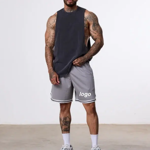 Quick Dry <b>Men's</b> <b>Elastic</b> <b>Waist</b> Gym <b>Shorts</b> Drawstring Solid Knitted Nylon Loose Fit for Fitness Workout RunningDDP shipping - Product Image 3