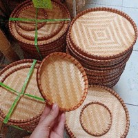 Panier de vannage en bambou tissé en osier de décoration murale en bambou antique de qualité supérieure pour le stockage quotidien
