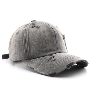 Casquette de baseball en denim délavé OEM, réglable, en coton, style décontracté, profil bas, pour femmes et hommes, streetwear - Product Image 2
