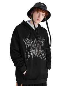 Sudadera con Capucha de Felpa 100% Algodón con Pedrería, Unisex, con Diseño de Cristales Brillantes, Moda de Invierno, Ropa Urbana, Venta al Por Mayor - Product Image 3