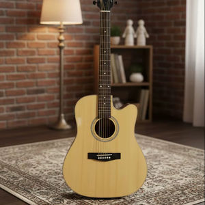 Guitarra Acústica Cutaway Solobeat A77 HK de 6 Cuerdas, Acero, Madera de Caoba, Acabado Barnizado - Product Image 1