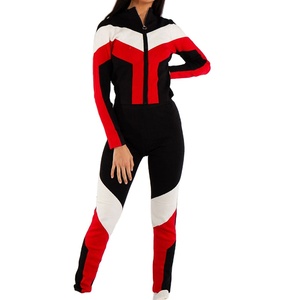 Ensemble de survêtement pour femme en coton chaud et respirant à séchage rapide, avec fermeture éclair, 2 pièces, couleur unie, écologique - Product Image 5