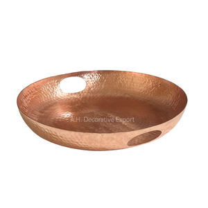 Plateau de service en aluminium poli fait à la main avec motif de fruits, compatible lave-vaisselle et micro-ondes, pour centre de table de mariage - Product Image 1