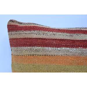 Cojín de lana a rayas bohemio naranja de lujo de 16x36 pulgadas, cojín decorativo tejido con patrón Vintage para coche y suelo - Product Image 2