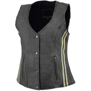 Nouveau gilet d'équitation en cuir respirant pour femmes et hommes, pour la moto, taille plus, vêtements d'extérieur décontractés - Product Image 3