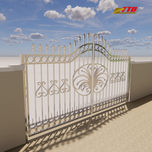 Diseño de Puerta de Hierro de estilo antiguo con detalles de desplazamiento ideal para entradas de jardín y soluciones de cercado decorativas - Product Image 3