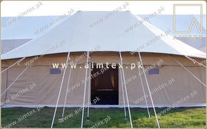 Tente de poteau IP personnalisée 100% coton toit supplémentaire tissu PVC & PE tente quatre saisons utilisée dans toutes les zones tentes de système de suspension de cordes - Product Image 5