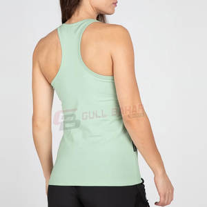 Débardeur côtelé coupe ajustée pour femme, respirant et élégant pour Streetwear, avec coupe décontractée et ourlet à bord brut avec logo sur le devant - Product Image 6