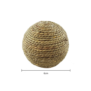 Nuevos artículos, bola trenzada para masticar, conejillo de indias, conejo, hámster, Animal pequeño, juguete interactivo para masticar, Bola de hierba Natural - Product Image 5