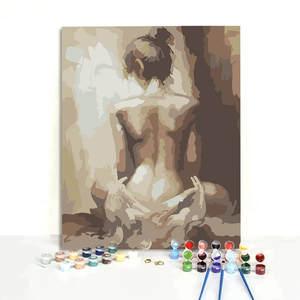 Abstract Sexy ragazza nuda arte della parete su misura per kit di numeri fai da te pittura ad olio con numeri per la decorazione della camera domestica come regalo per l'amante - Product Image 5