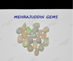 Lot de cabochon d'opale éthiopienne de qualité supérieure en forme de poire naturelle pierres précieuses en vrac fabrication de bijoux mélange de jeu de couleur d'origine ethnique - Product Image 2