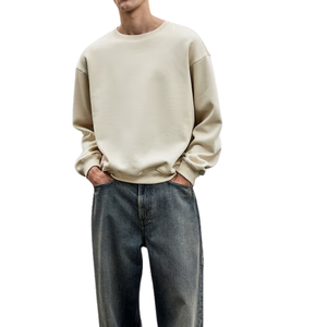 Unisex 100% algodón poliéster Polar polar con capucha cuello calle estilo pulóver logotipo personalizado media cremallera sudadera para teñido liso - Product Image 2