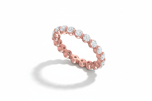 แหวนทอง 14K ประดับเพชรแท้แบบลอยตัวสำหรับผู้หญิง เหมาะสำหรับงานแต่งงาน งานเลี้ยงฉลองครบรอบ ของขวัญสุดโรแมนติก - Product Image 4