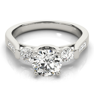 Anillo de Compromiso de Tres Piedras con Diamante Cultivado en Laboratorio con Certificación IGI, Rodio, Oro de 10K/14K/18K, Plata 925/935 para Bodas y Fiestas - Product Image 3