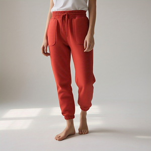 กางเกงวอร์มผ้าฟลีซผ้าฝ้ายสำหรับผู้หญิงกางเกงออกกำลังกายลำลองมีกระดุมเอวสำหรับใส่ออกกำลังกาย - Product Image 4