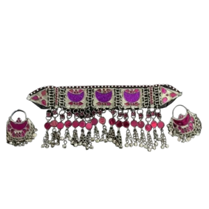 Conjunto de Collar y Pendientes Estilo Afgano Antiguo, Joyería Vintage Hecha a Mano para Mujer, Turquesa, Bodas, Fiestas, Compromisos, Personalizable - Product Image 5