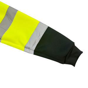 Sweat-shirts de sécurité haute visibilité noirs pour hommes - Vestes réfléchissantes en polyester de classe 3 pour la construction et le transport - Product Image 4