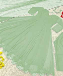 Ensemble Tendance Haut et Bas en Tissu Rayonne Style Kanchipuram Traditionnel avec Dupatta, Tenue de Soirée Modeste, Prix de Gros Appliqué - Product Image 6