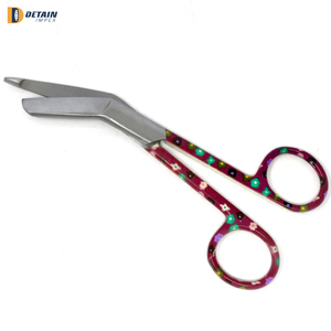 5.5 Inch Stainless Steel Multi Colored Sharp Blade Surgical Plaster Shears <b>Sutur</b> <b>Kit</b> Medic Instrument - Product Image 4
