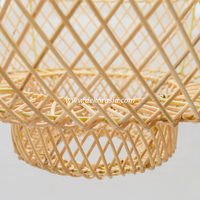Lampe suspendue en rotin moderne et élégante, écologique, avec couleur personnalisable et fonction dimmable pour une décoration intérieure chaleureuse, taille moyenne