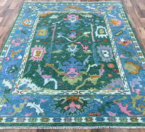Tapis artisanal fait main, longue durée de vie, noué à la main, couleur bleue, design moderne à nœuds, pour salon, hôtel, bureau, usage commercial et résidentiel. - Product Image 2