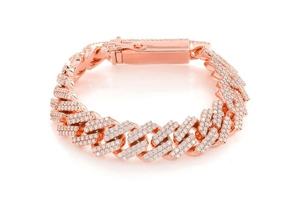 Hip Hop Cuban Link Diamond Bracelet Moissanite Cuban Link Bracelet 14K Chapado en oro amarillo Fabricación DE JOYAS EN LA India - Product Image 3