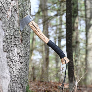 Hacha vikinga de acero de Damasco 2025 hecha a mano, mango de madera grabado personalizado, Funda de cuero, grado Industrial, gran oferta, Etiqueta Privada - Product Image 3