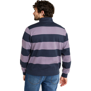 Men's Vintage Soft Rugby Mockneck Stripe Unisex Polo Jersey <b>Football</b> T-shirt Knitted Oversized Long Sleeve Sublimation Tee - Product Image 5