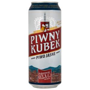 Cerveza Piwny Kubek Lager Estilo Polaco, Lata de 500 ml, 4.1% ABV - Product Image 1