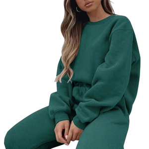 Streetwear mujer 100% algodón chándal de invierno al por mayor último diseño alto 2 piezas Plain Jogging Wear Luxury Logo chándal - Product Image 1